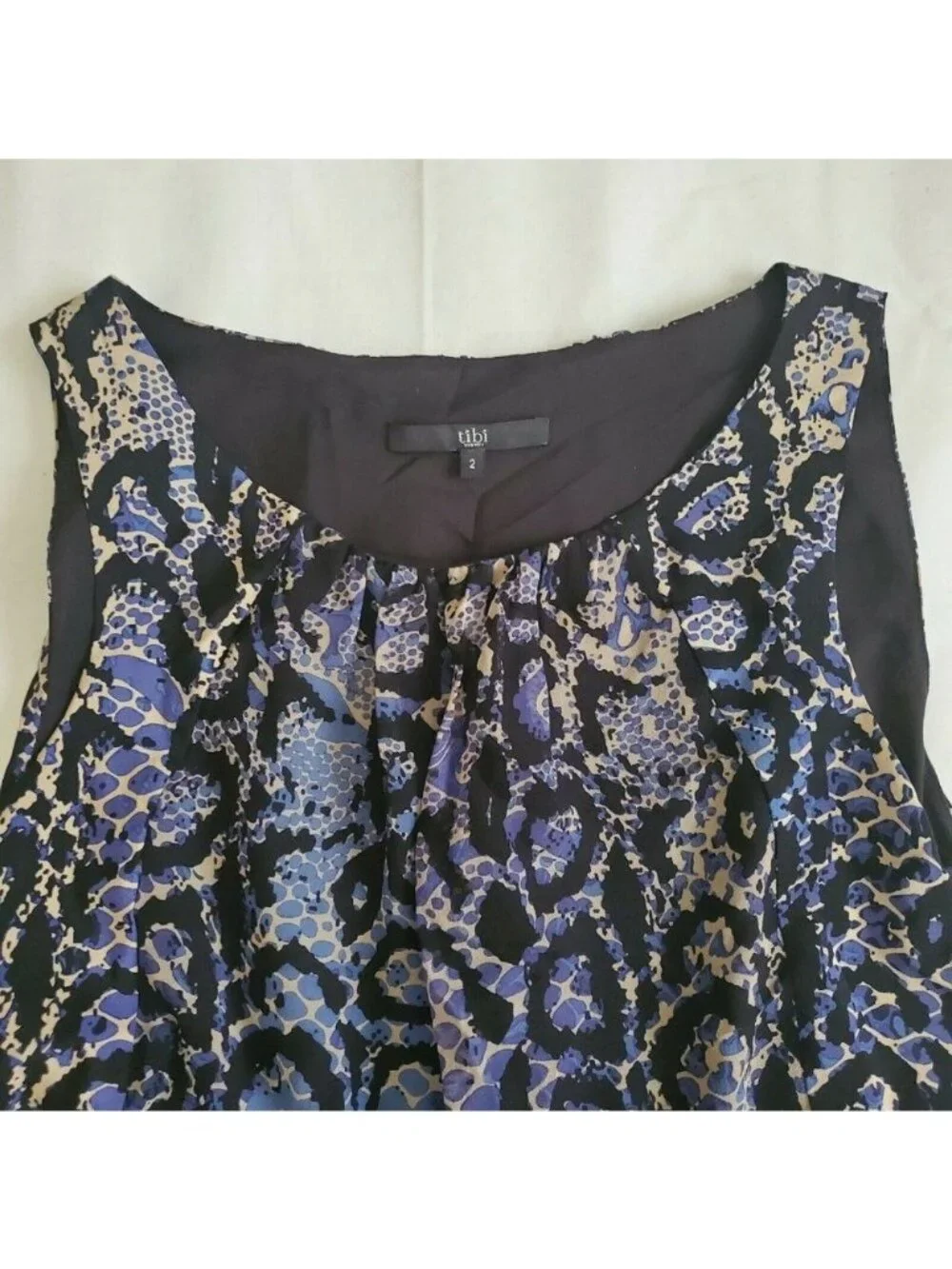 Tibi New York Women's Black Multi Color Animal Print 100% Silk Dress Size 2 - Picture 5 of 10